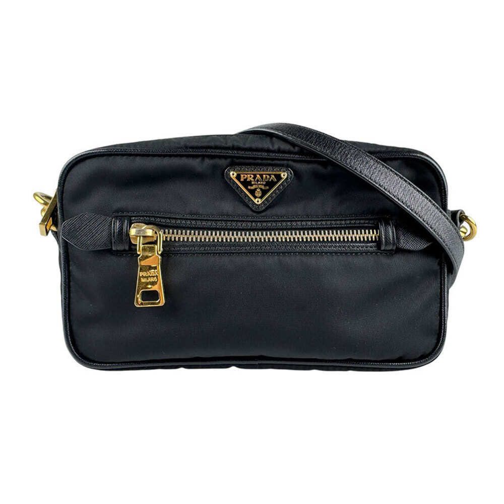 Prada Tessuto Camera Bag prominent front zipped Black